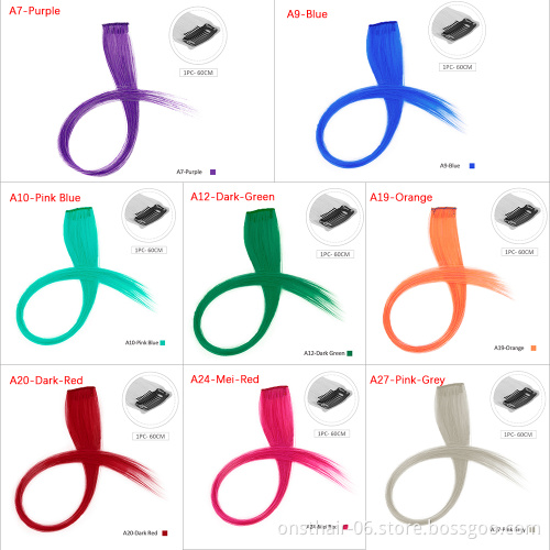 Hot selling 2021clip in hair extension jumbo braiding synthetic hair colorful clip hair22nch 10g 1pc cosplay wig daily waer